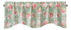 DaDa Bedding Hint of Mint Floral Pastel Roses Cottage Window Curtain Valance - 18" x 52" (JHW-3036)-1