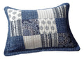 DaDa Bedding Denim Blue Elegance Floral Patchwork Farmhouse Pillow Sham (JHW660)-0