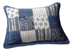 DaDa Bedding Denim Blue Elegance Floral Patchwork Farmhouse Pillow Sham (JHW660)-0