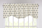DaDa Bedding Ivory Blue Elegance Mini Medallions Floral Window Curtain Valance - 18" x 52" (JHW-660)