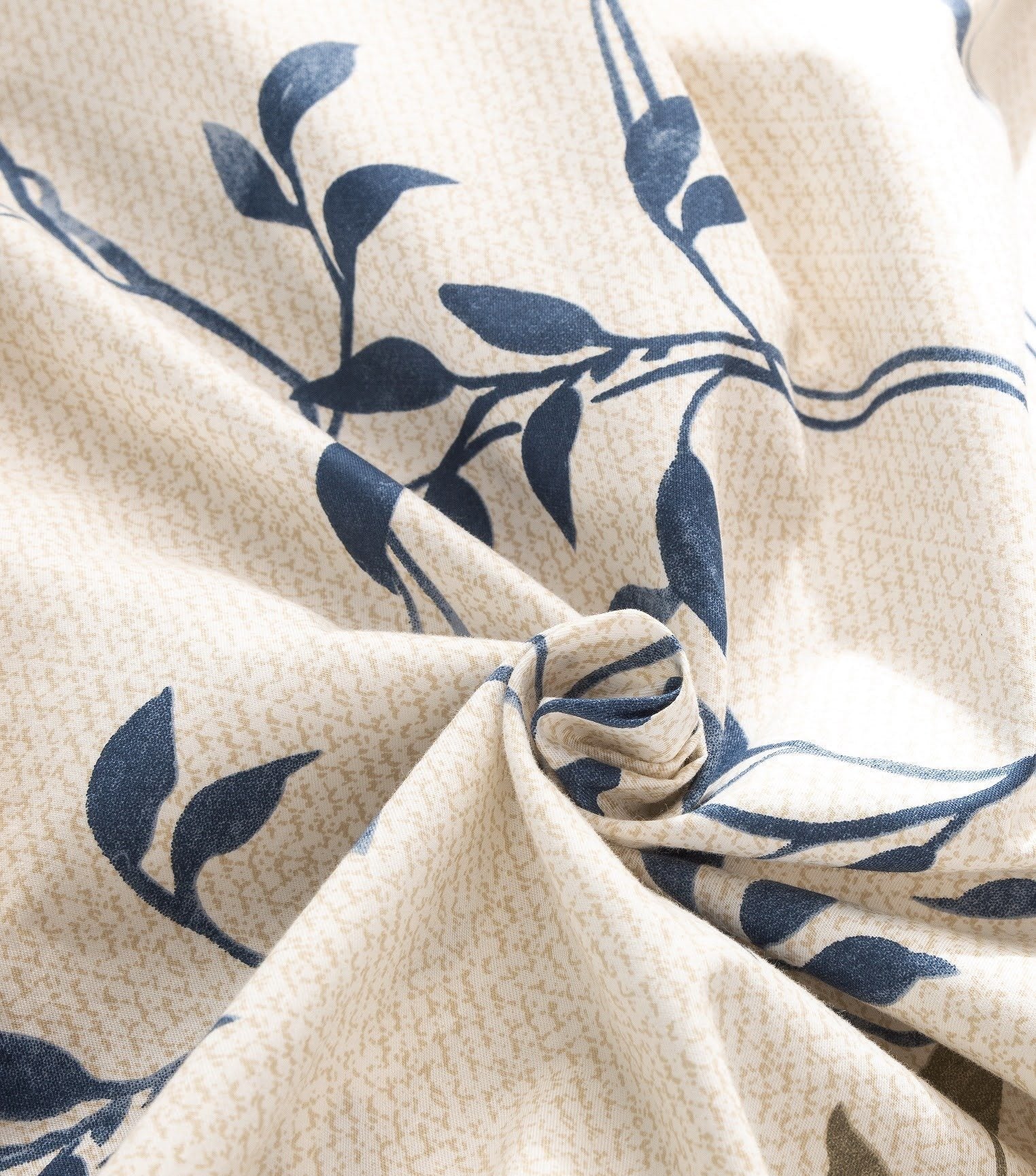 Tache Poplin Cotton Elegant Leaf Vine Cream Beige Duvet Cover (JHW-842)-3