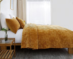 Tache Velvet Dreams Melted Gold Plush Waves Cushion Covers / Euro Sham (JHW-852Y)-2
