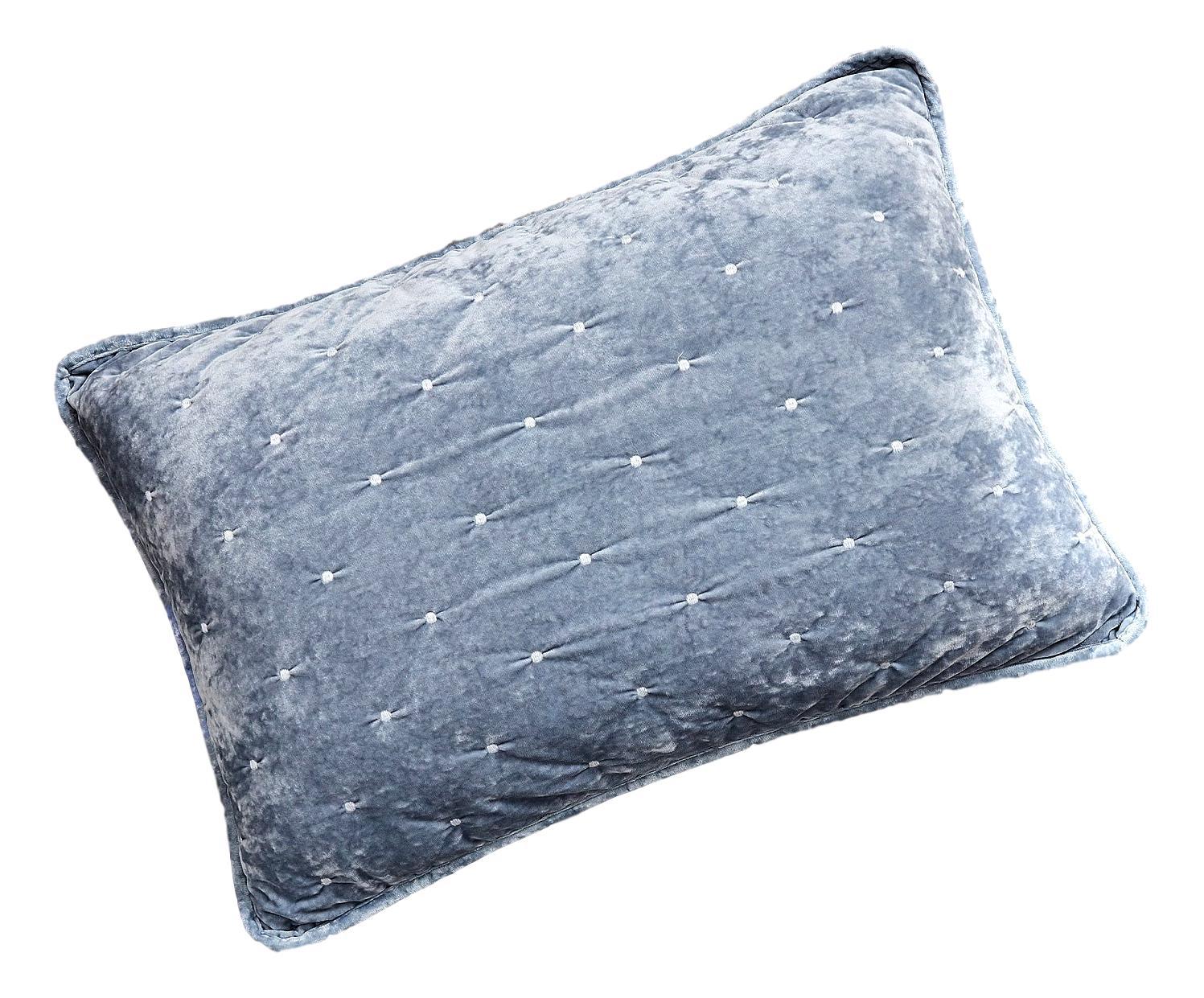 Tache Velvet Dreams Light Blue Plush Diamond Tufted Pillow Sham (JHW-853LB)-0