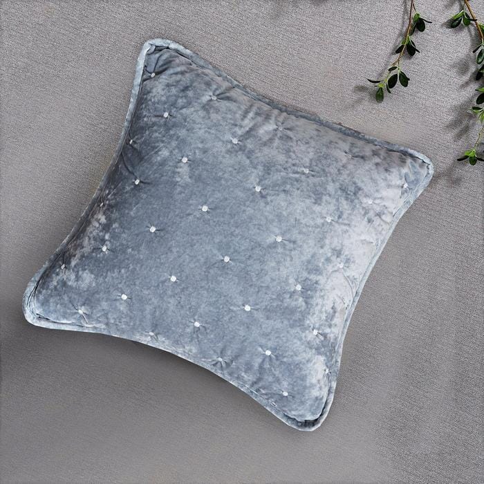 Tache Velvet Dreams Light Blue Plush Diamond Tufted Cushion Covers / Euro Sham (JHW-853LB)-3