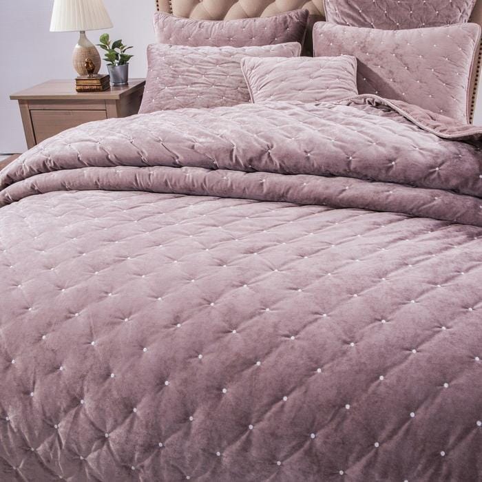 Tache Velvet Dreams Purple Mauve Plush Diamond Tufted Cushion Covers / Euro Sham (JHW-853P)-4
