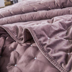 Tache Plush Dreams Purple Mauve Tufted Velvet Quilt Set (JHW-853P)-2
