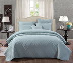 Tache Cotton Seafoam Blue Soothing Pastel Diamond Pillow Sham (JHW-856)-4