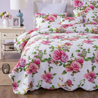 DaDa Bedding Romantic Roses Floral Bed in a Bag Set - Pink Cottage Bedding-1