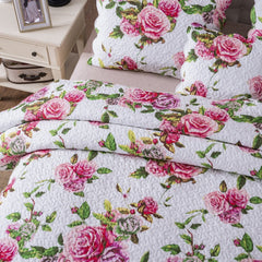 DaDa Bedding Romantic Roses Floral Bed in a Bag Set - Pink Cottage Bedding-2