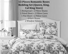 DaDa Bedding Romantic Roses Floral Bed in a Bag Set - Pink Cottage Bedding-7
