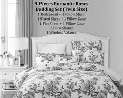 DaDa Bedding Romantic Roses Floral Bed in a Bag Set - Pink Cottage Bedding-5