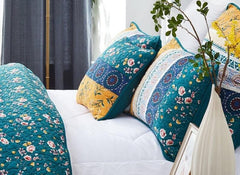 DaDa Bedding Patchwork Bed of Wild Flowers Floral King Size Pillow Sham Cover, 20" x 36" (JHW886)-1