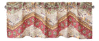 DaDa Bedding Rustic Cranberry Sage Chevron Floral Window Curtain Valance - 18" x 52" (JHW-924)-1