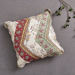 DaDa Bedding Bohemian Cranberry Sage Chevron Floral Euro Pillow Sham Cover, 26" x 26" (JHW924)-1
