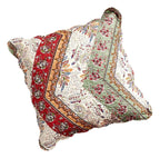 DaDa Bedding Bohemian Cranberry Sage Chevron Floral Euro Pillow Sham Cover, 26" x 26" (JHW924)-0