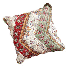 DaDa Bedding Bohemian Cranberry Sage Chevron Floral Euro Pillow Sham Cover, 26" x 26" (JHW924)-0