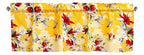 DaDa Bedding Floral Sunshine Yellow Hummingbirds Window Curtain Valance - 18" x 52" (JHW-925)