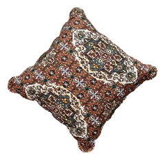 DaDa Bedding Rustic Earthy Cross Motif Folk Style Scalloped Euro Pillow Sham Cover, 26" x 26" (JHW944)-0