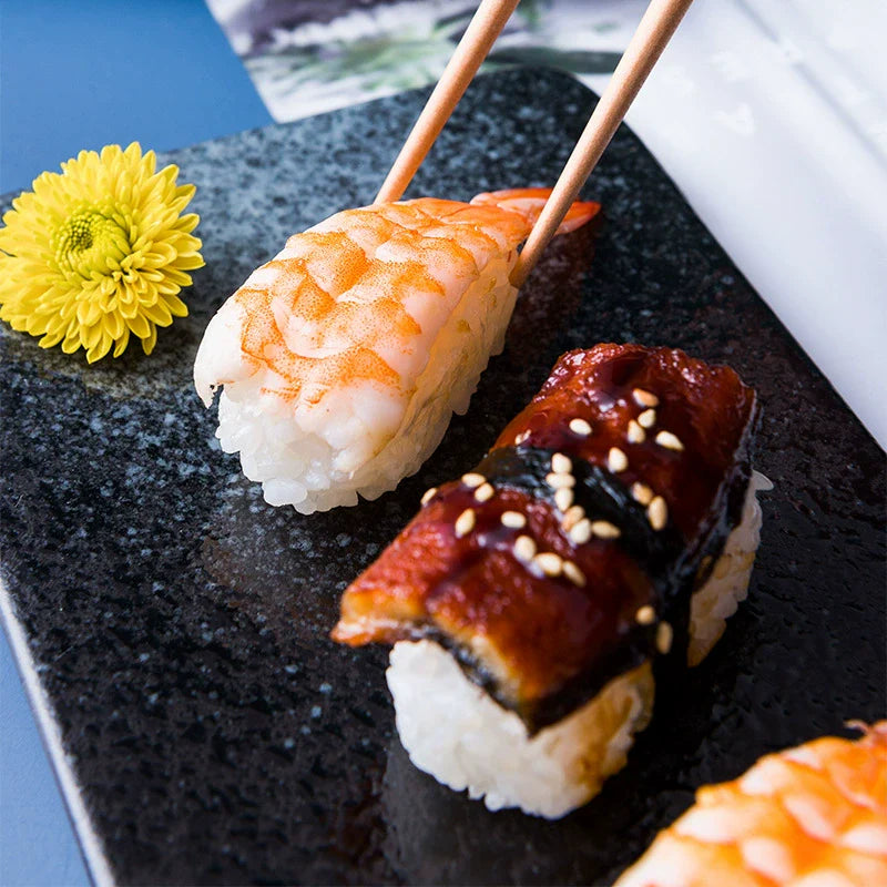 Modern Rectangular Sushi Plate｜High-Fired Ceramic Sushi Serving Plate-4