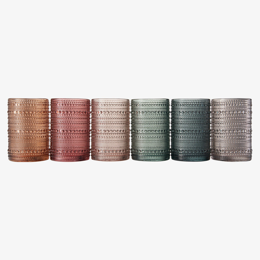 Beaded Highball Drinking Glasses | Set of 6