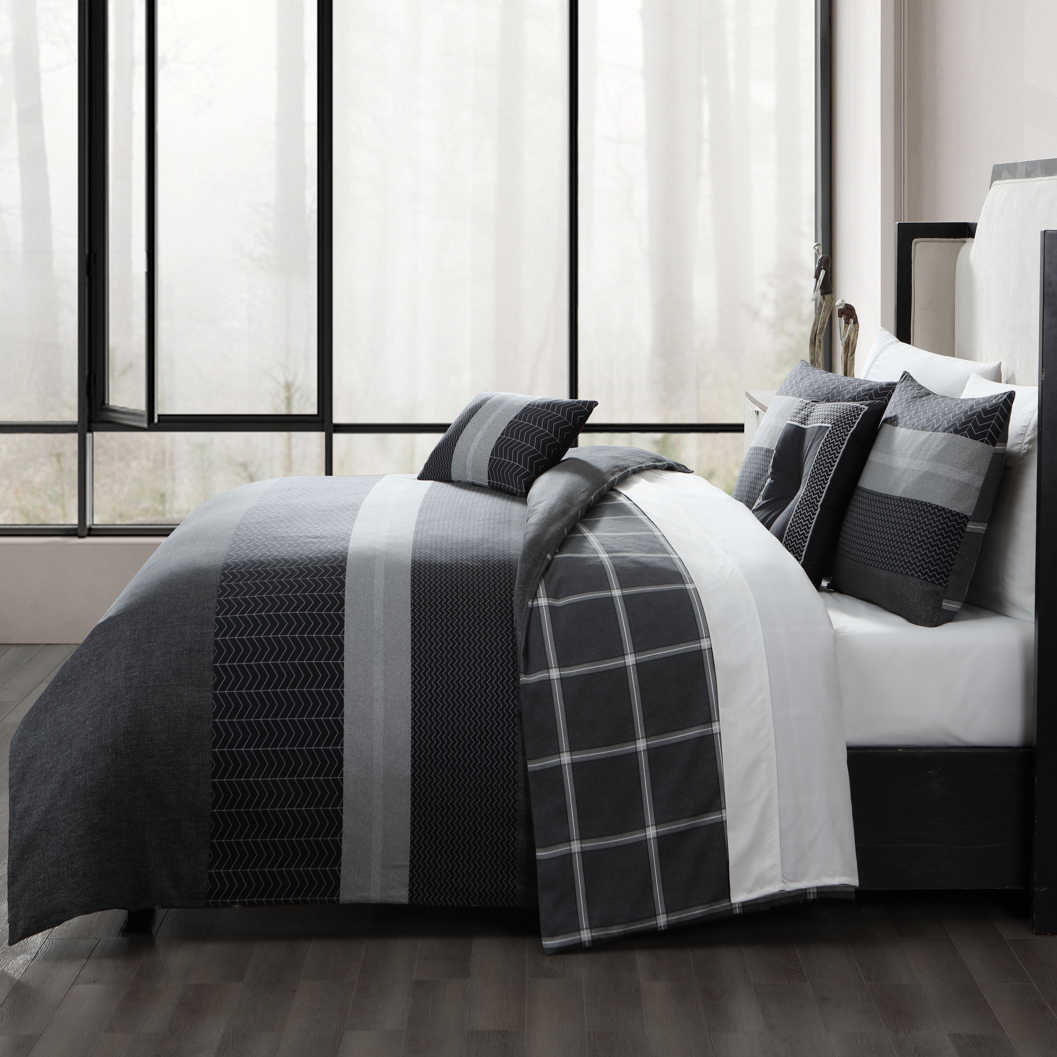 Bebejan Kyle Black 5 Piece Reversible Comforter Set