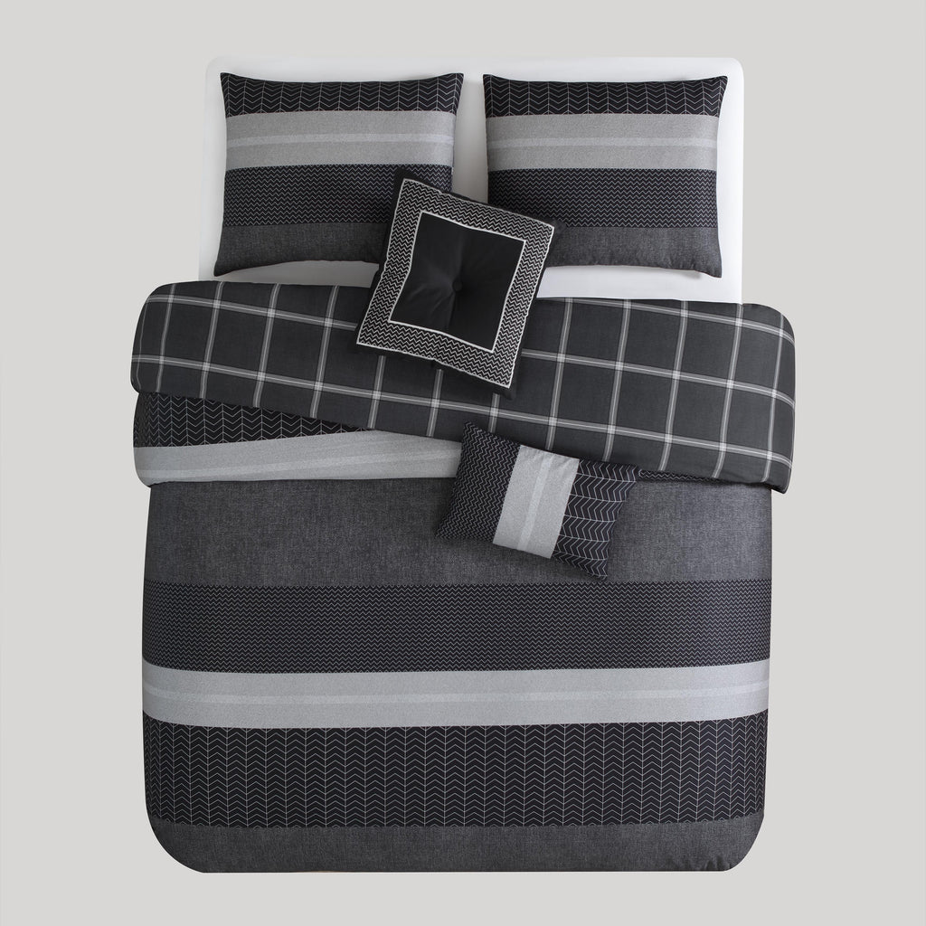 Bebejan Kyle Black 5 Piece Reversible Comforter Set