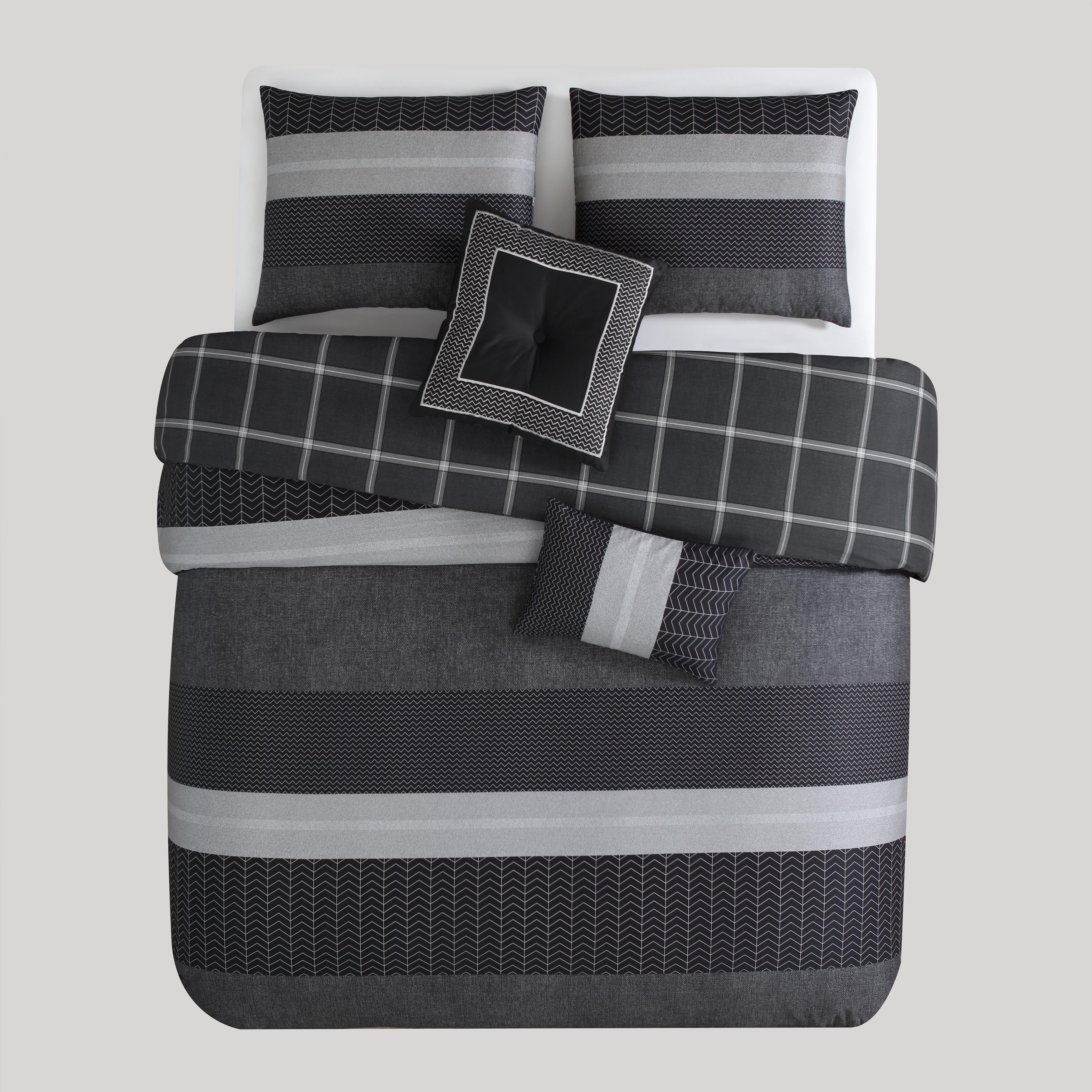 Bebejan Kyle Black 5 Piece Reversible Comforter Set