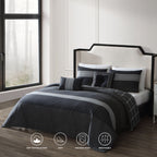 Bebejan Kyle Black 5 Piece Reversible Comforter Set