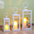 Set of 3 Metal Candle Lantern-12/15/19"-0