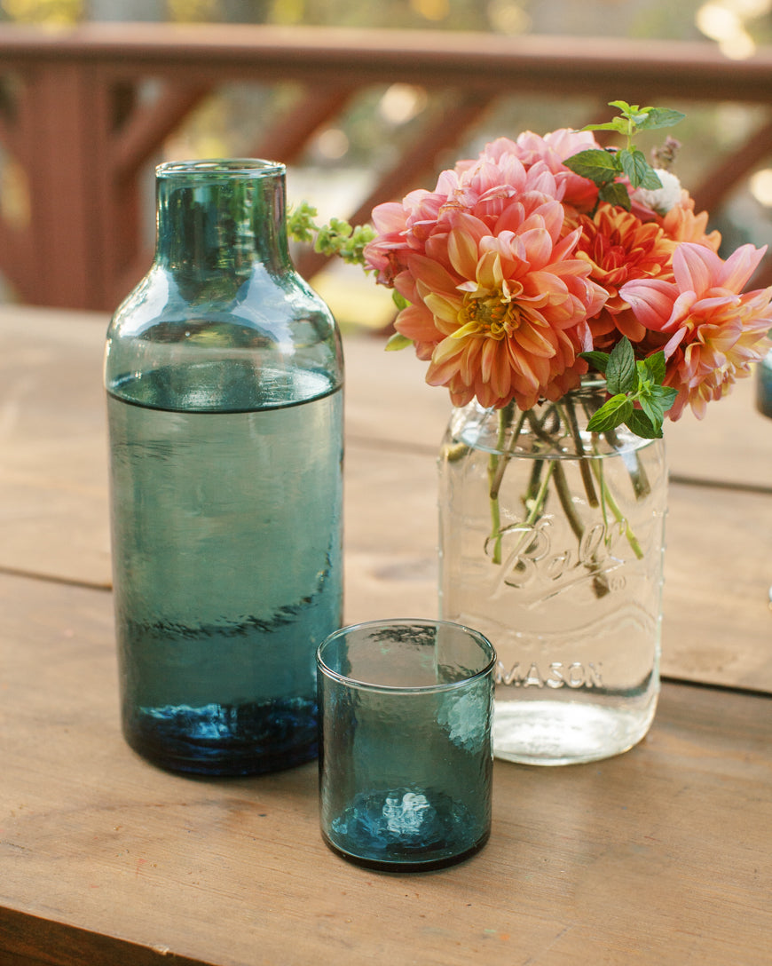 Handblown Hammered Glass Carafe-2