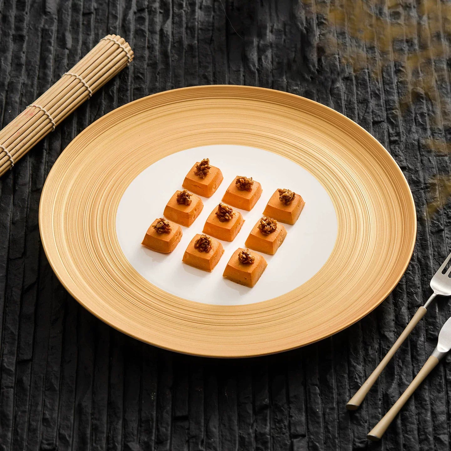 Aurelian Radial 13-Inch Fine Ceramic Flat Plate – Minimalist Sculptural Series-0
