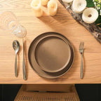 16-Piece Stoneware Dinnerware Set in Matte Brown - Service for 4-1