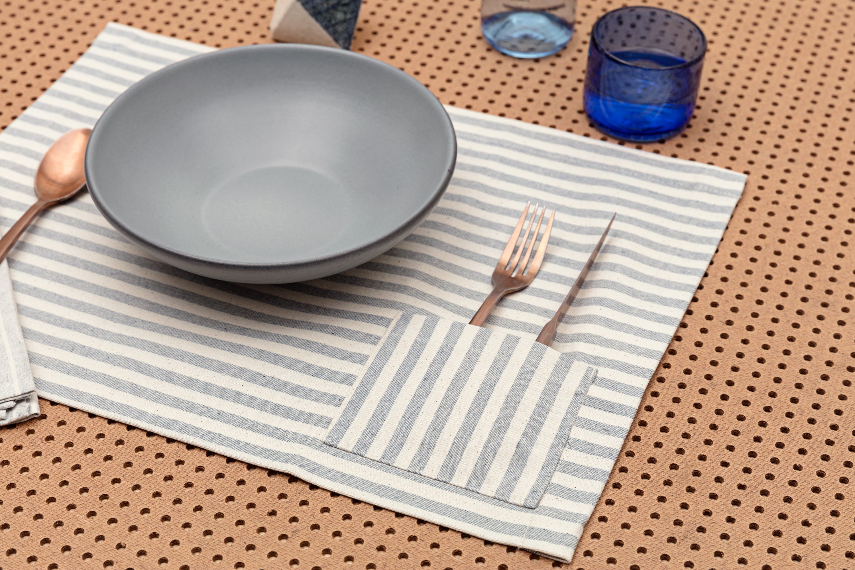Placemats with Pocket, Set of 4 - Denim