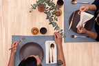 Cloth Napkins - Grey Striped and Natural Striped