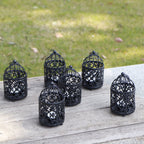 6 Pack Small Metal Candle Holder(Black)-0