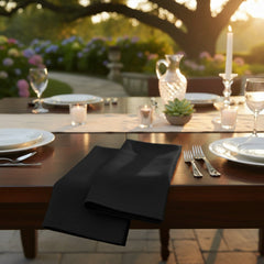 (12 Pack) 100% Spun MJS Polyester 2 PLY Table Cloth Napkins