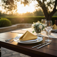 (12 Pack) 100% Spun MJS Polyester 2 PLY Table Cloth Napkins