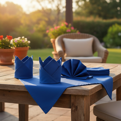 (12 Pack) 100% Spun MJS Polyester 2 PLY Table Cloth Napkins