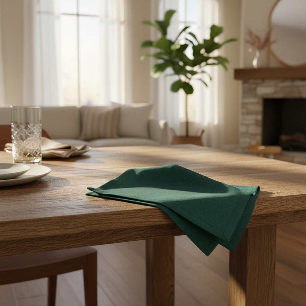 (12 Pack) 100% Spun MJS Polyester 2 PLY Table Cloth Napkins