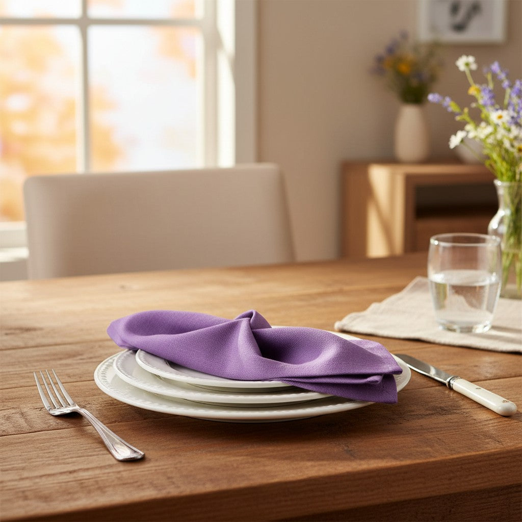 (12 Pack) 100% Spun MJS Polyester 2 PLY Table Cloth Napkins