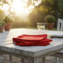 (12 Pack) 100% Spun MJS Polyester 2 PLY Table Cloth Napkins