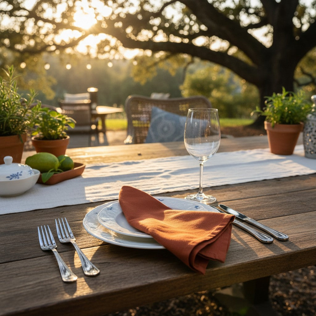 (12 Pack) 100% Spun MJS Polyester 2 PLY Table Cloth Napkins