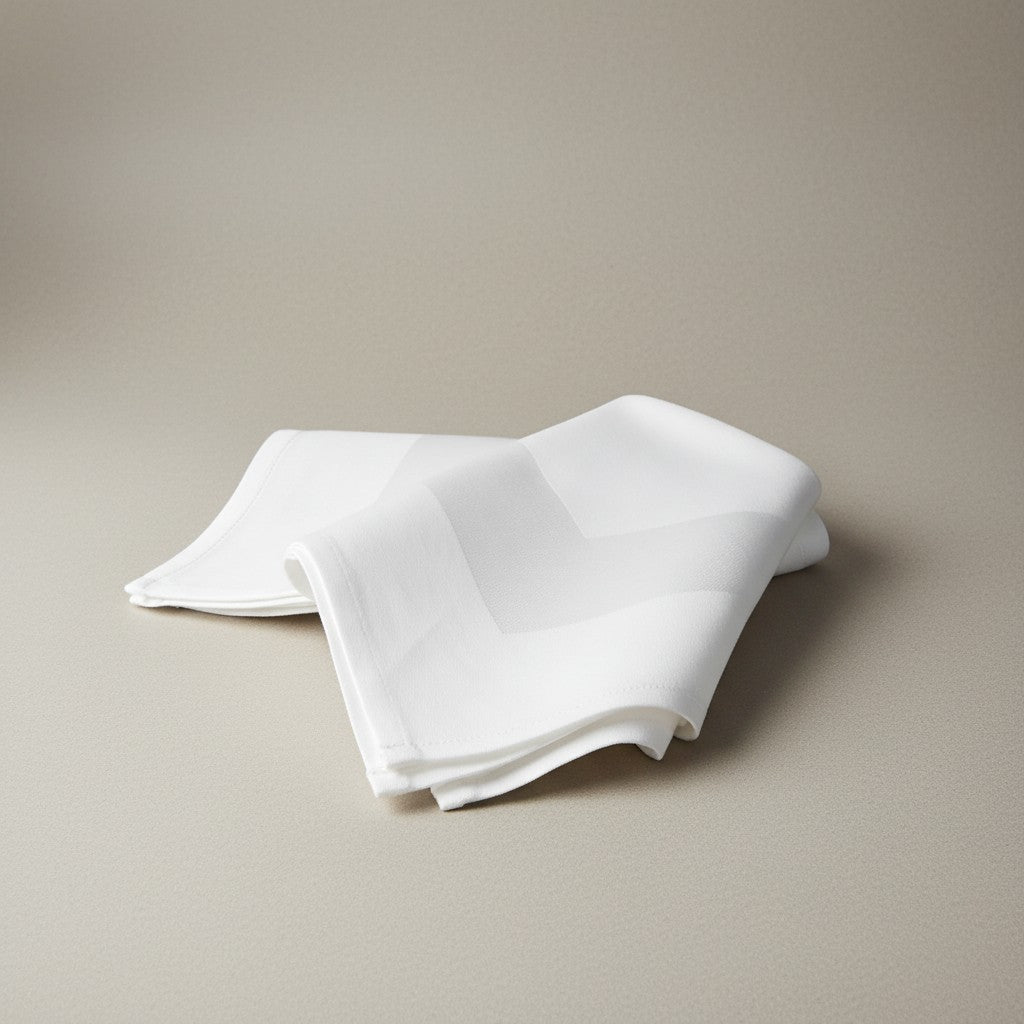 (12 Pack) 100% Spun MJS Polyester 2 PLY Table Cloth Napkins