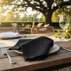 (12 Pack) 100% Spun MJS Polyester 2 PLY Table Cloth Napkins