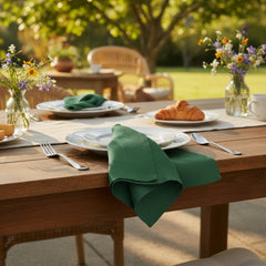 (12 Pack) 100% Spun MJS Polyester 2 PLY Table Cloth Napkins