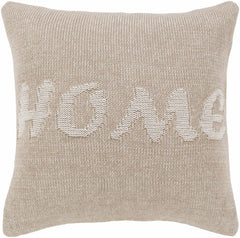 Beige "Home" Knit Throw Pillow - Clearance