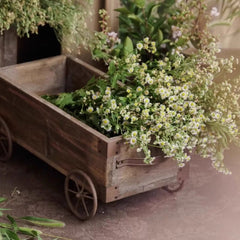 Wooden Wagon Planter Garden Flower Box (Shipping fees may apply)