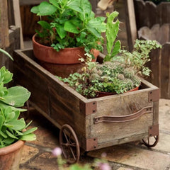 Wooden Wagon Planter Garden Flower Box (Shipping fees may apply)
