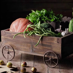 Wooden Wagon Planter Garden Flower Box (Shipping fees may apply)