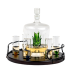Tequila Decanter Tequila Glasses Set with Agave Decanter and 6 Agave Shot Glass-0